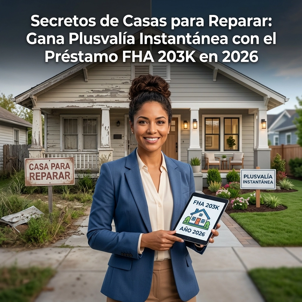 Secretos de Casas para Reparar: Gana Plusvalía Instantánea con el Préstamo FHA 203K en 2026